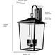 Fetterton 4 Light 27.82 inch Powder Coated Black Outdoor Wall Sconce